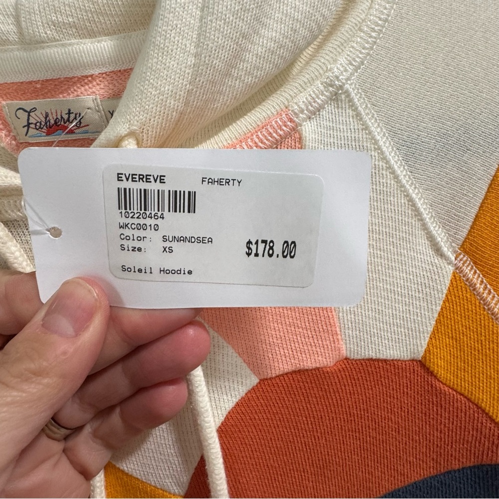 Faherty Soleil Hoodie Sun and Sea XS NWT - Picture 6 of 9